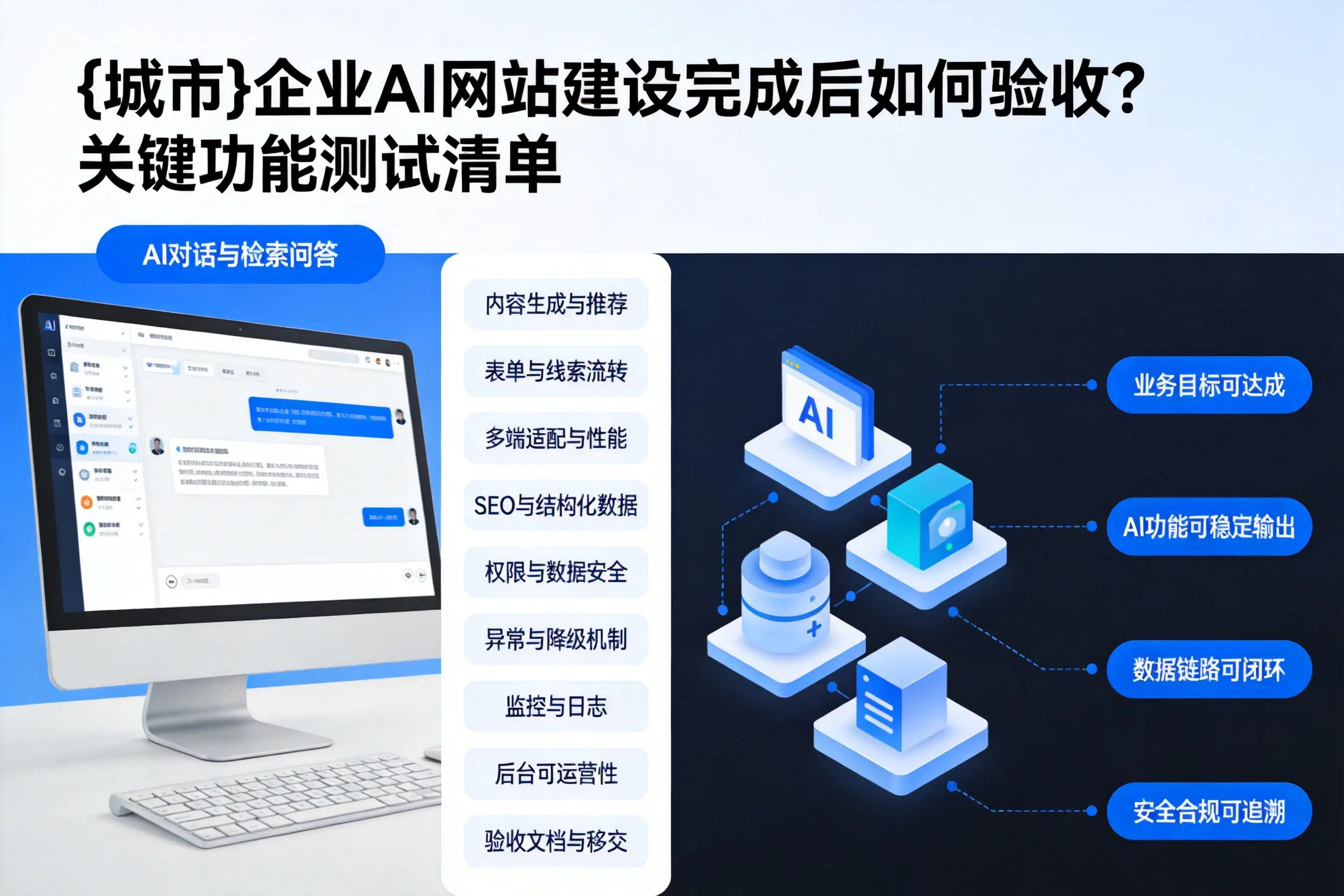 烟台企业AI网站建设完成后如何验收?关键功能测试清单