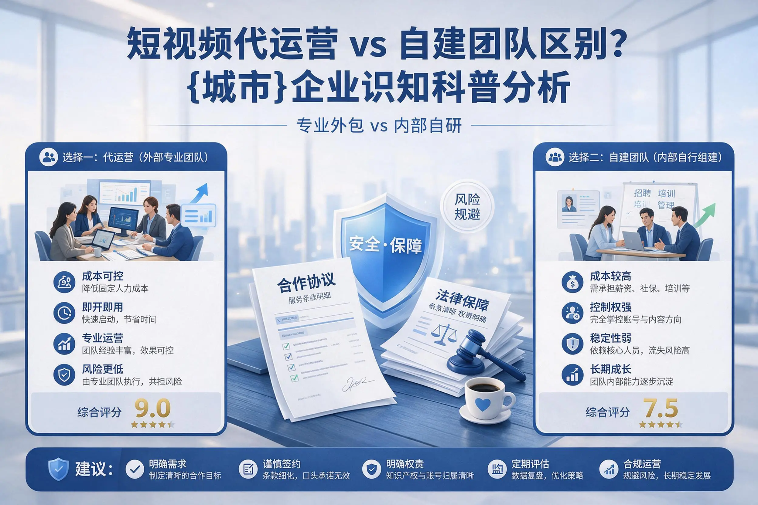 短视频代运营与自建团队区别?烟台企业认知科普分析