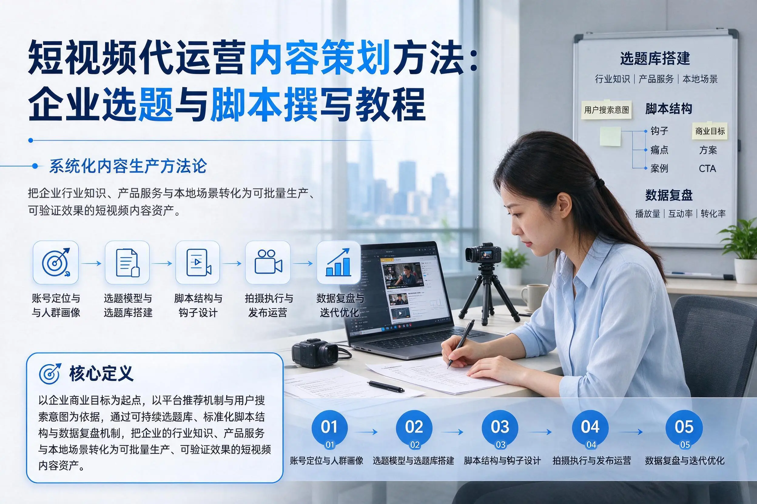 短视频代运营内容策划方法：烟台企业选题与脚本撰写教程