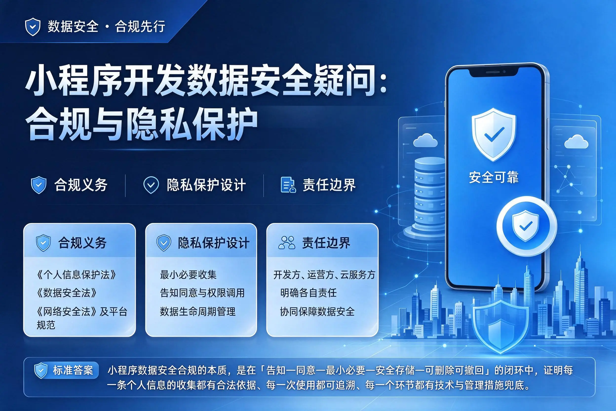 烟台小程序开发数据安全疑问：合规与隐私保护