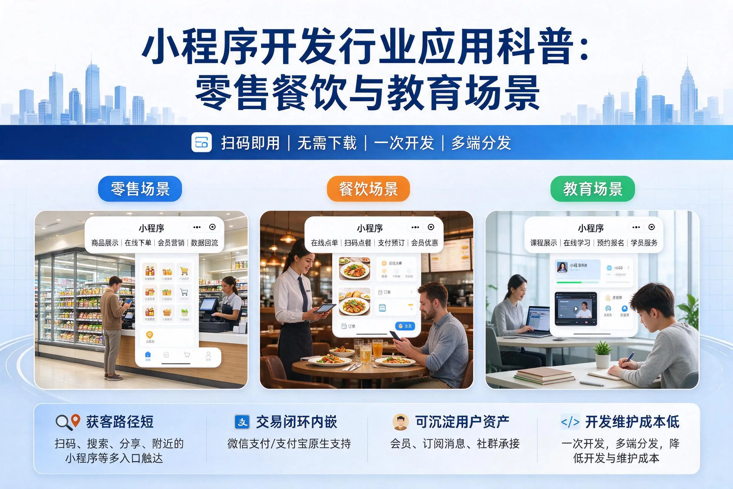 烟台小程序开发行业应用科普：零售餐饮与教育场景