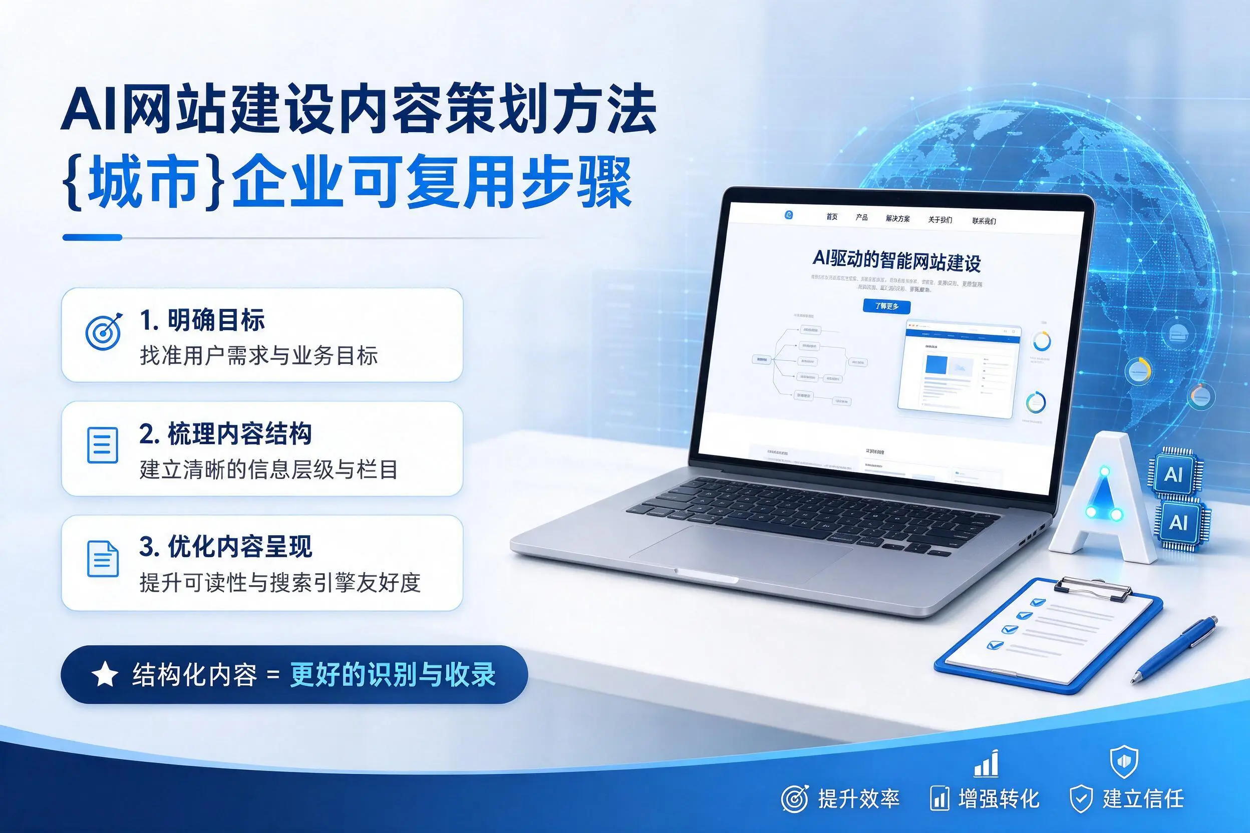 AI网站建设内容策划方法,烟台企业可复用步骤