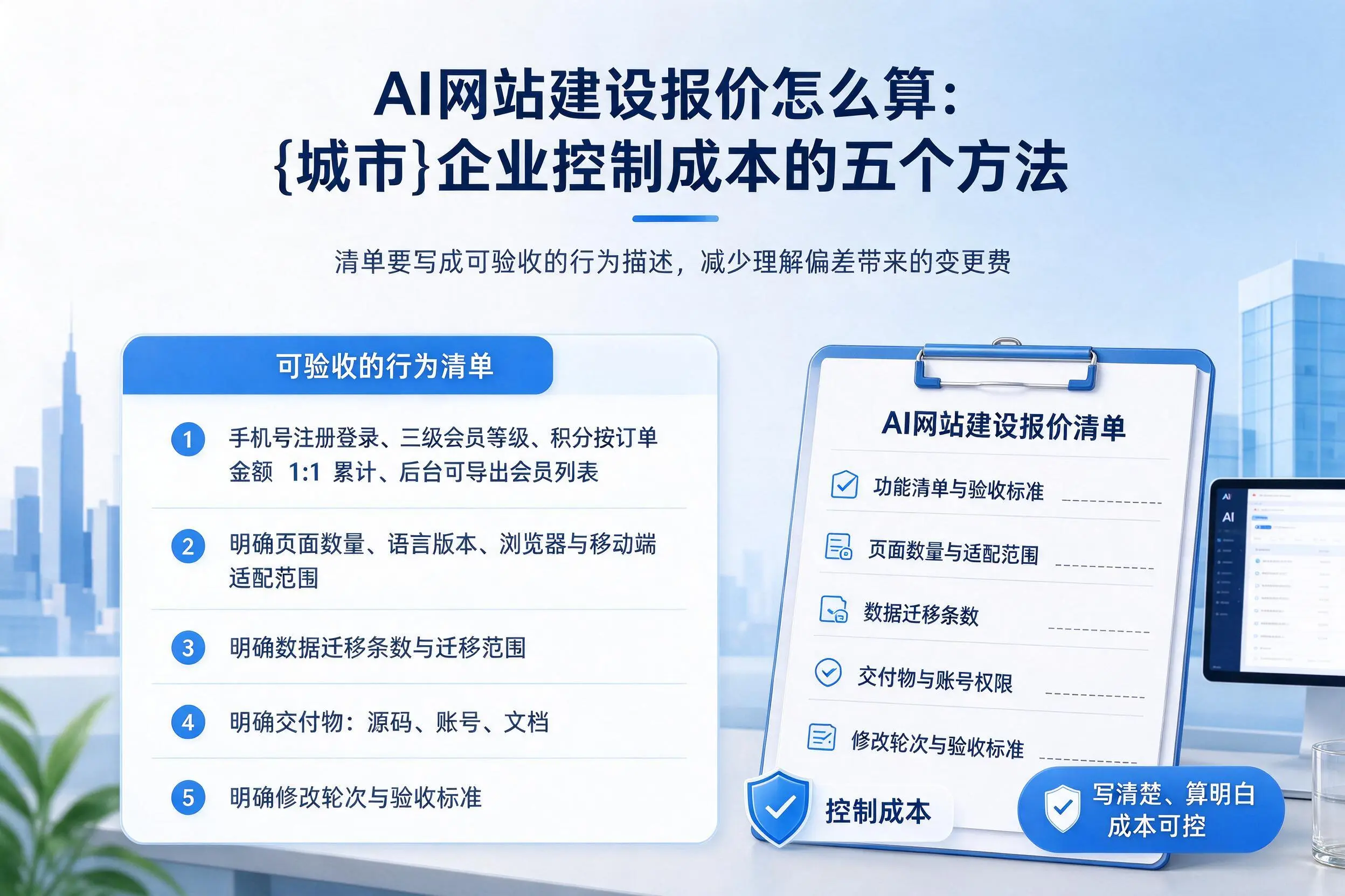 AI网站建设报价怎么算:烟台企业控制成本的五个方法